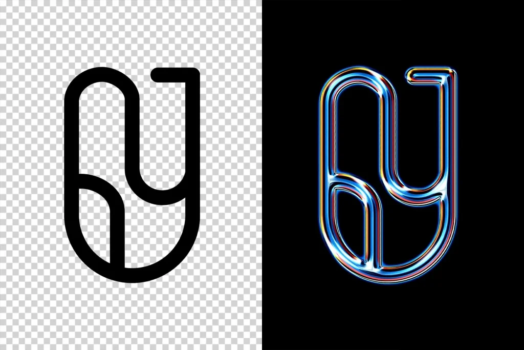 Luminous Chrome Text & Logo Effect