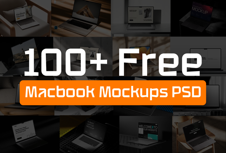 Homepage 100+ Free Macbook Mockups PSD